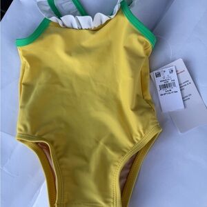 Yellow and Green Ruffle Swimsuit